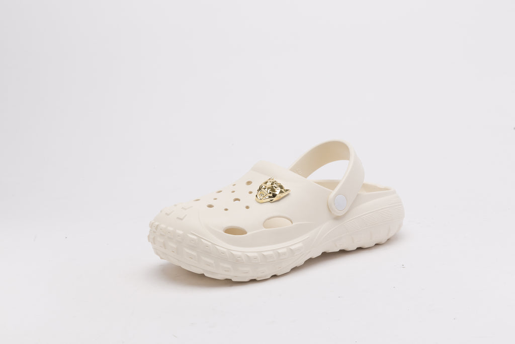 Durable Thick Sole Men Clogs | Premium Gold Accent, Wearable For Home, Beach & Daily Outings