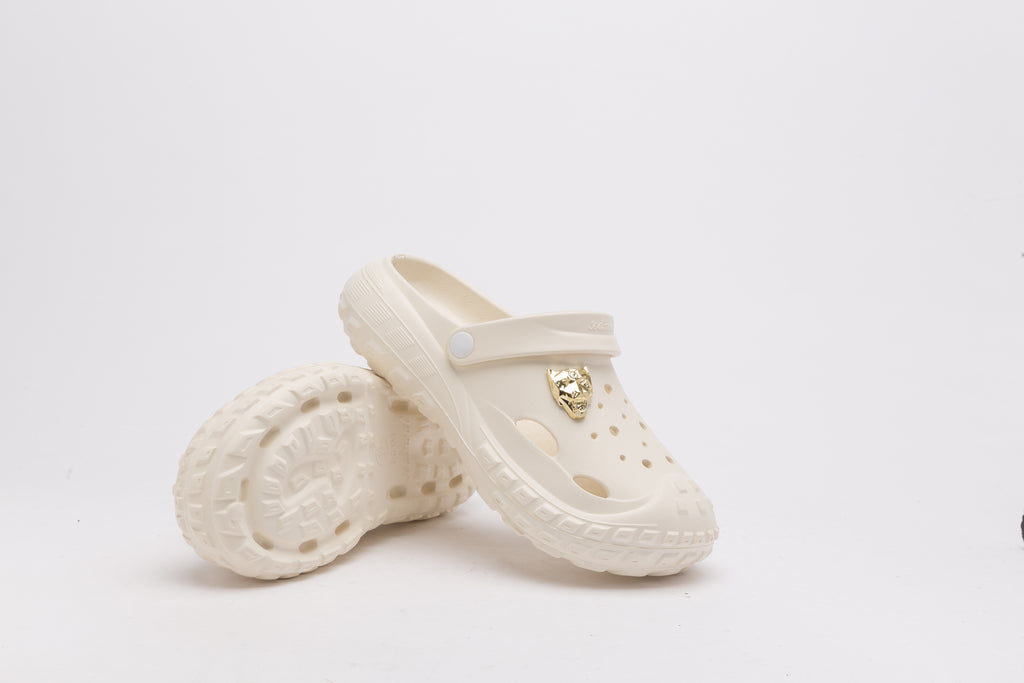 Durable Thick Sole Men Clogs | Premium Gold Accent, Wearable For Home, Beach & Daily Outings